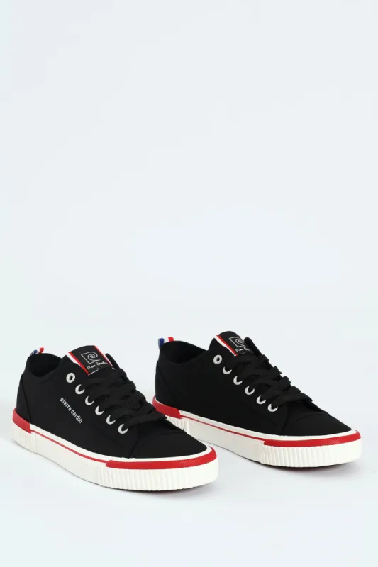 Pulse Basic Vulcanised Lace Up Sneaker - Black/White sold by Edgars 