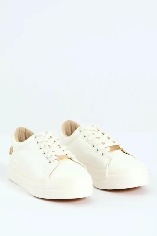 Textured Platform Sneaker - White sold by Edgars