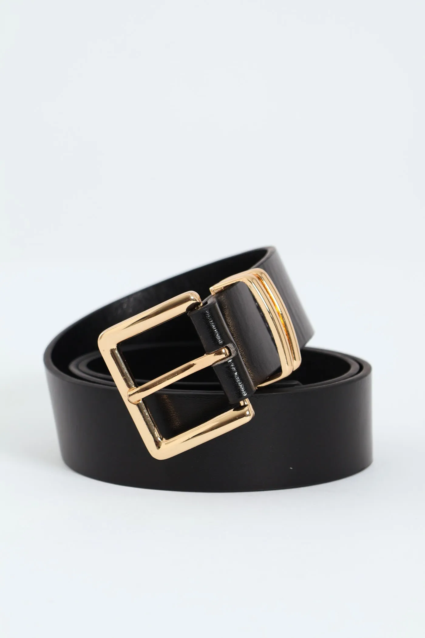 Square Buckle Double Loop Core Belt - Black sold by Edgars