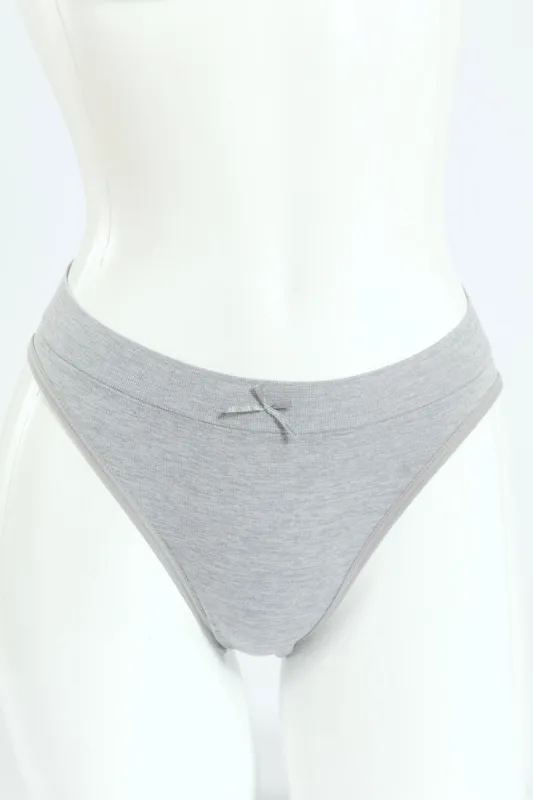 3 Pack Seamless Hi-Cut Panties - Mauve/Light Blue/Grey Melange made by Edgars 