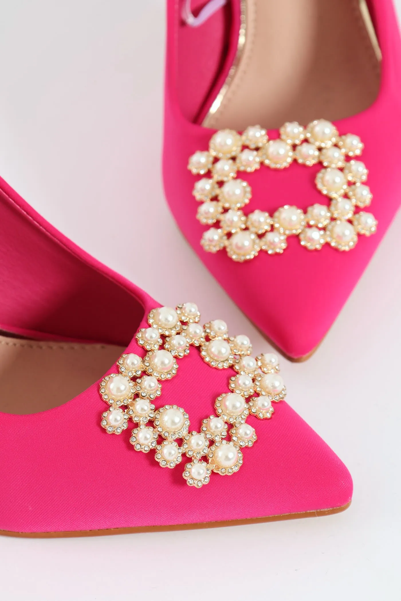 Pearl Broach Pointed Toe Heel - Cerise sold by Edgars product image thumbnail 5