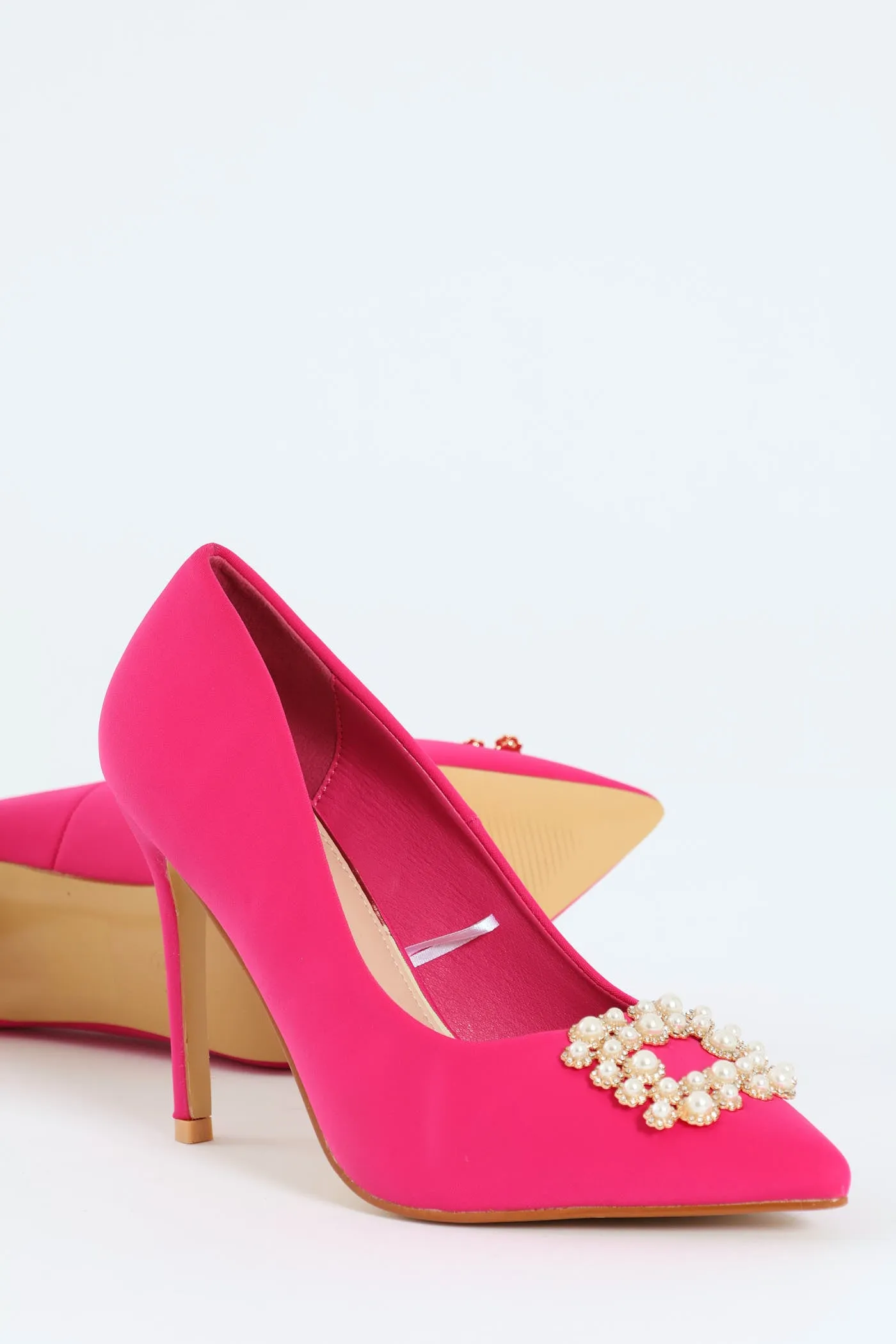 Pearl Broach Pointed Toe Heel - Cerise sold by Edgars product image thumbnail 2