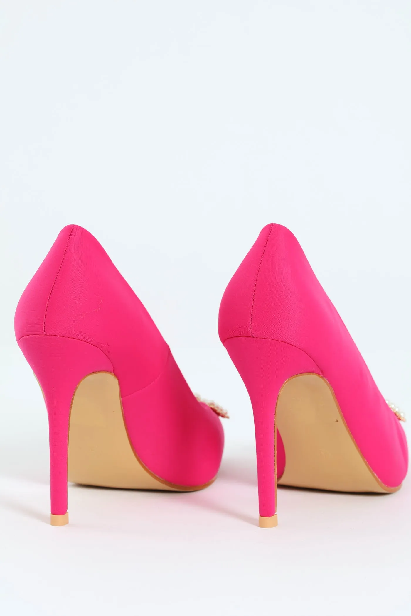 Pearl Broach Pointed Toe Heel - Cerise sold by Edgars product image thumbnail 3