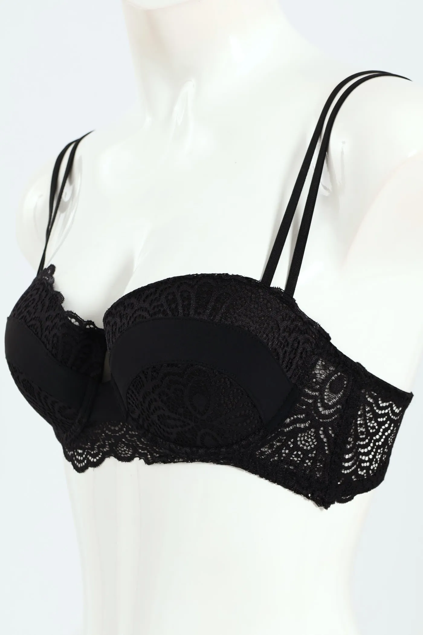 Microfibre & Lace Combo Panel Balconette Bra - Black sold by Edgars product image thumbnail 3