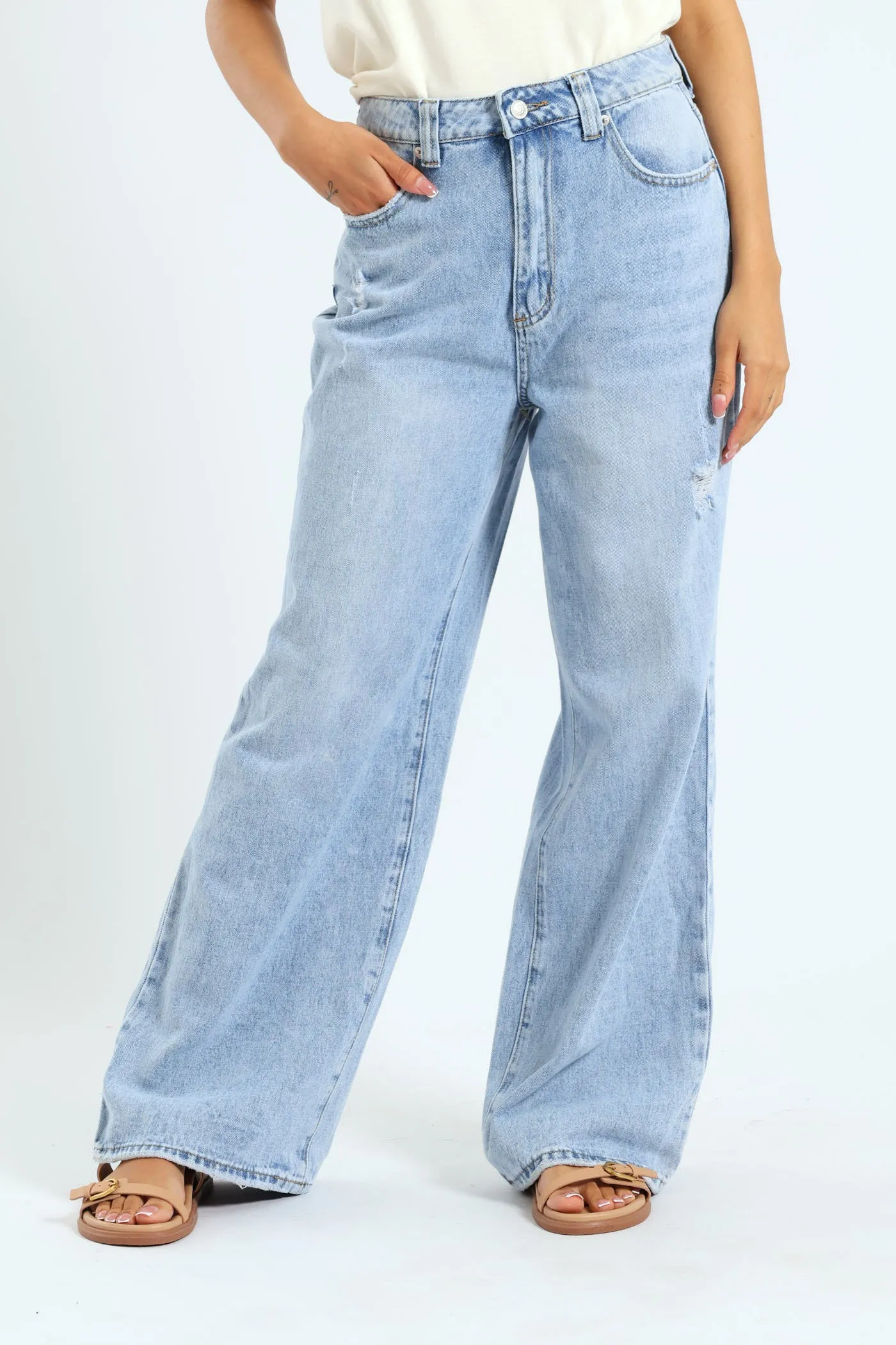 Slouchy Jean - Salty Mid Wash sold by Edgars