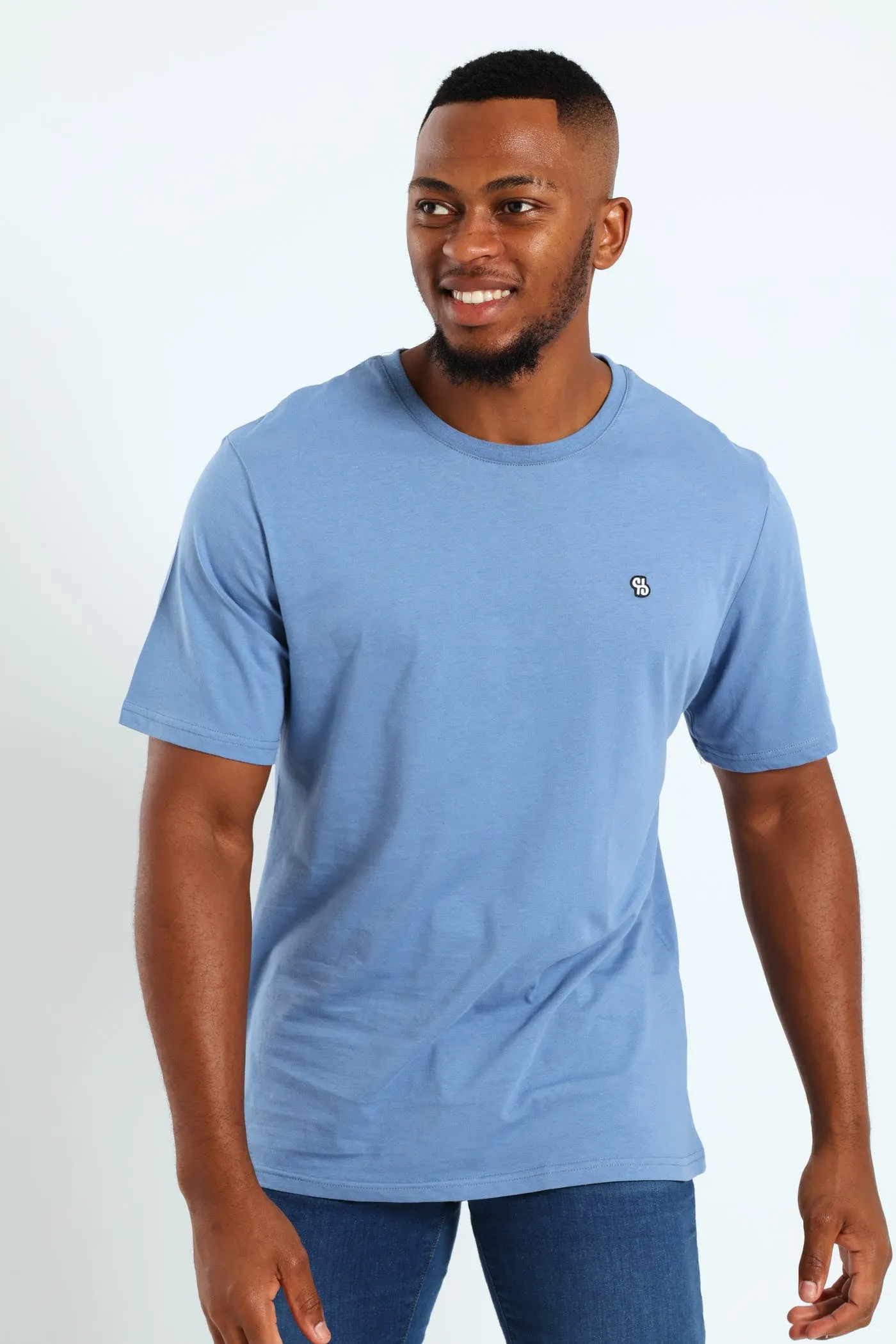 Basic Crew Tee - Steel Blue sold by Edgars