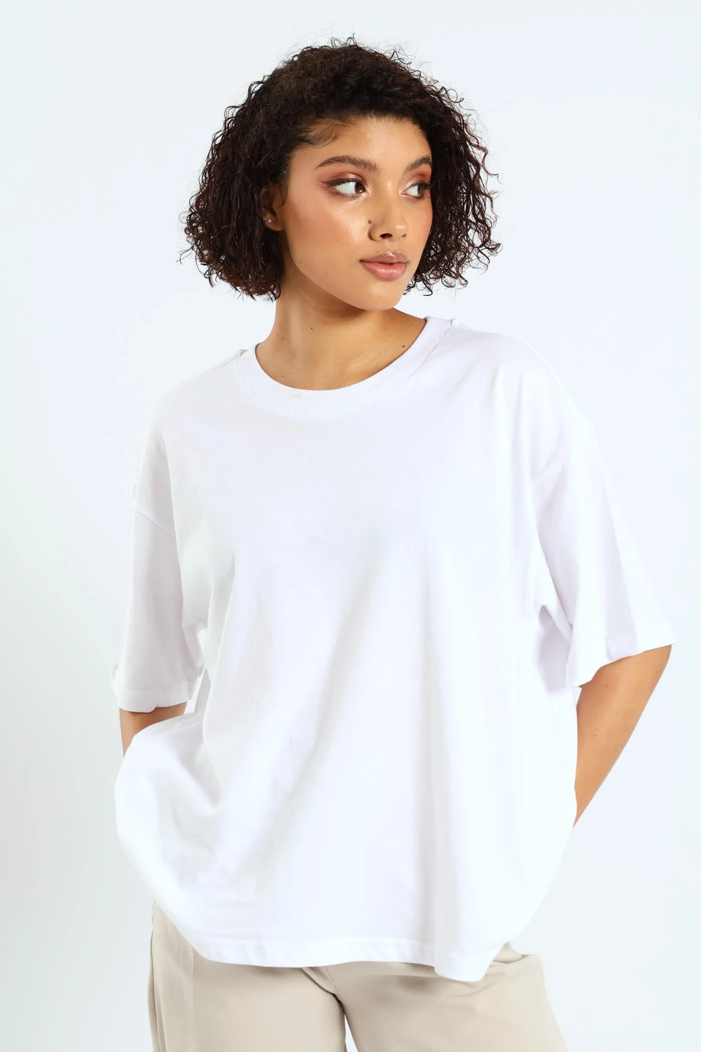 Basic Oversized Tee - White sold by Edgars
