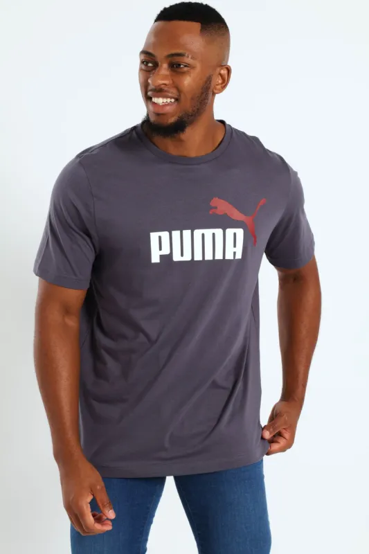 Essential Plus 2 Tone Logo Tee - Dark Grey sold by Edgars