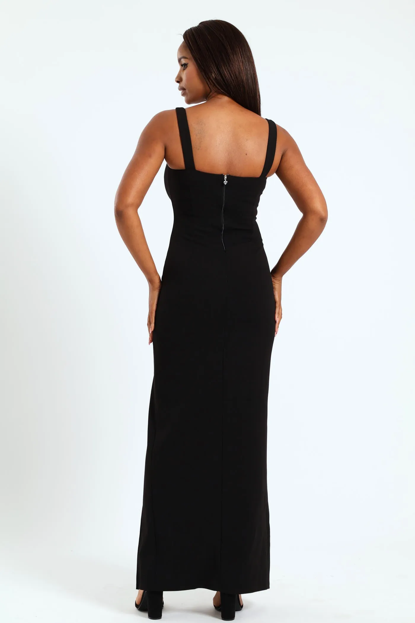 Diamante Trim And Split Detail Maxi Dress - Black sold by Edgars product image thumbnail 3