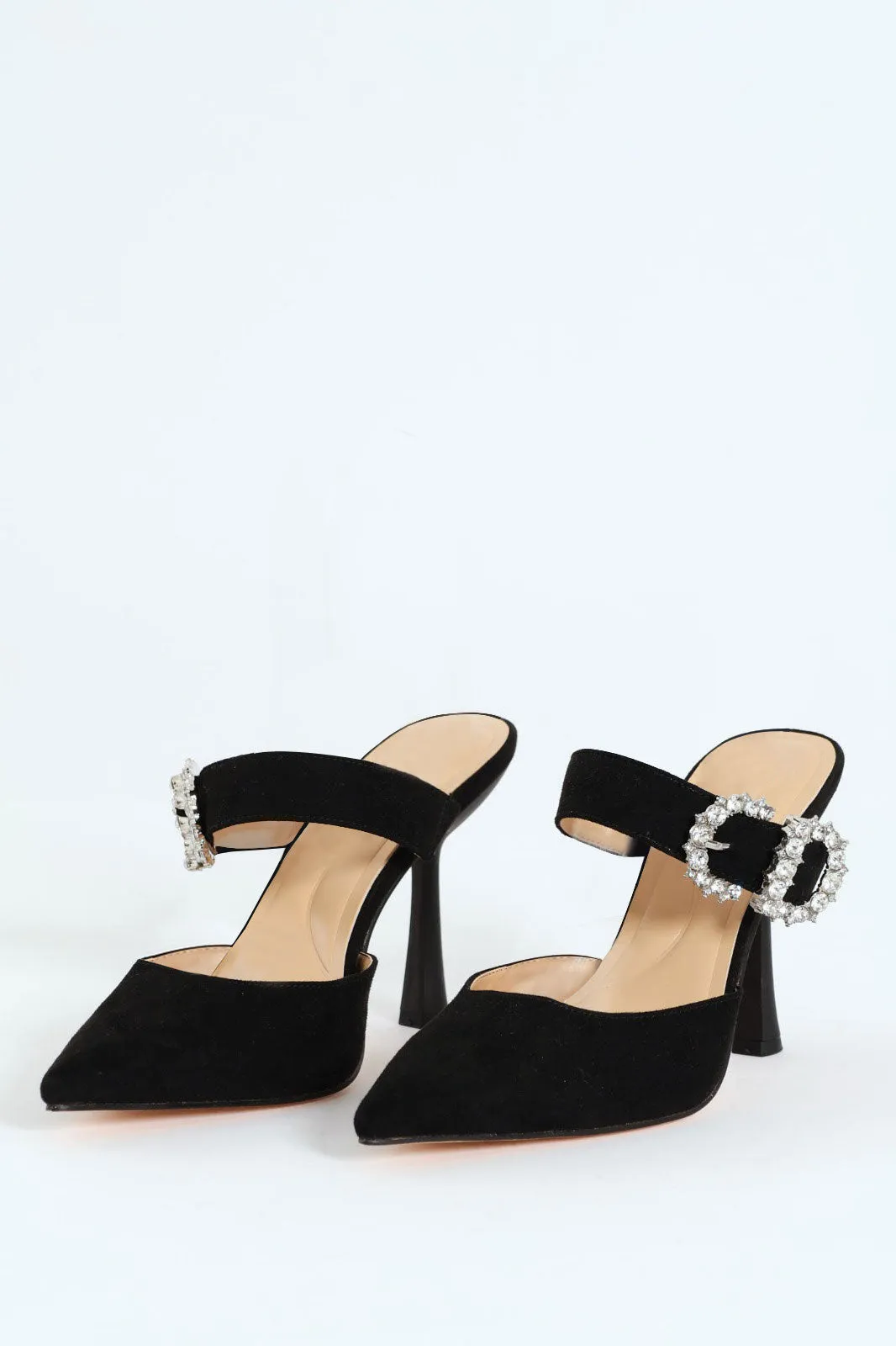 Diamante Crusted Buckle Strap Mule Heel - Black sold by Edgars product image thumbnail 2
