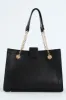 Chain Detail Gold Clasp Shopper - Black sold by Edgars