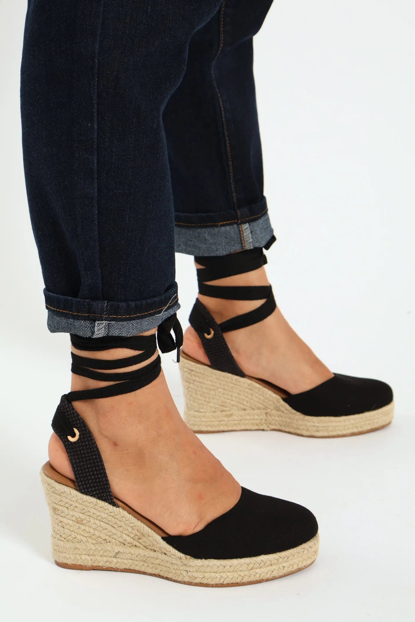 Leena Closed Toe Tying Strap Espadrille - Black sold by Edgars product image thumbnail 2