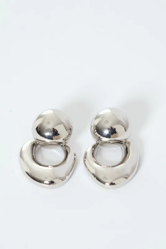 Oval Shaped Doorknocker Earring - Silver sold by Edgars
