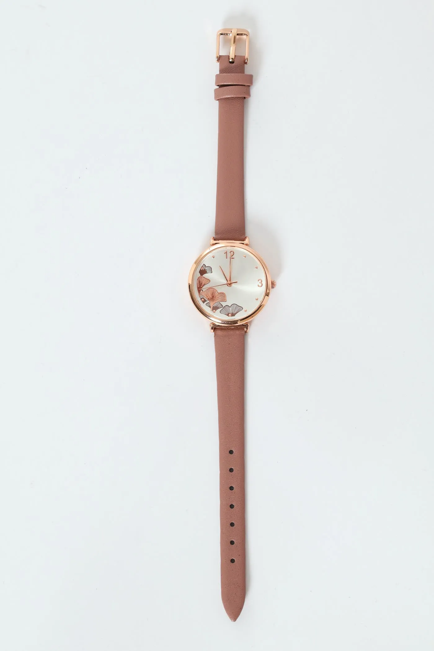 Round Flower Detail Watch With Pu Strap - Mauve sold by Edgars product image thumbnail 2