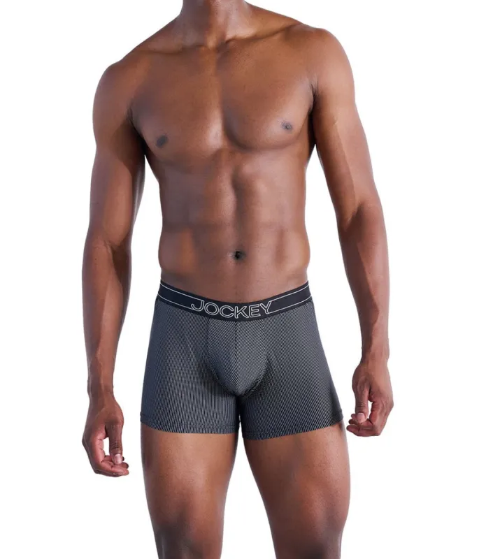 Single Ripple Effect Stripe Nylon Stretch Pouch Trunk - Black sold by Edgars