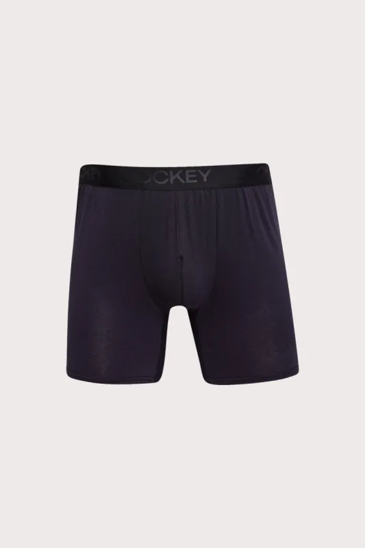 Single Classic Plain Cotton Stretch Long Leg Trunk - Black sold by Edgars