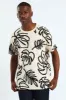 Tropical Spray Allover Print Tee - Off White sold by Edgars 