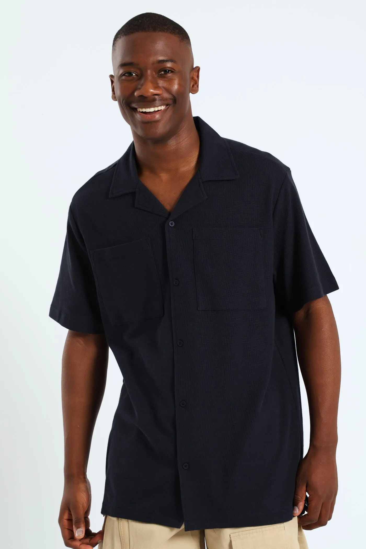 Knit Pocket Shirt - Navy sold by Edgars