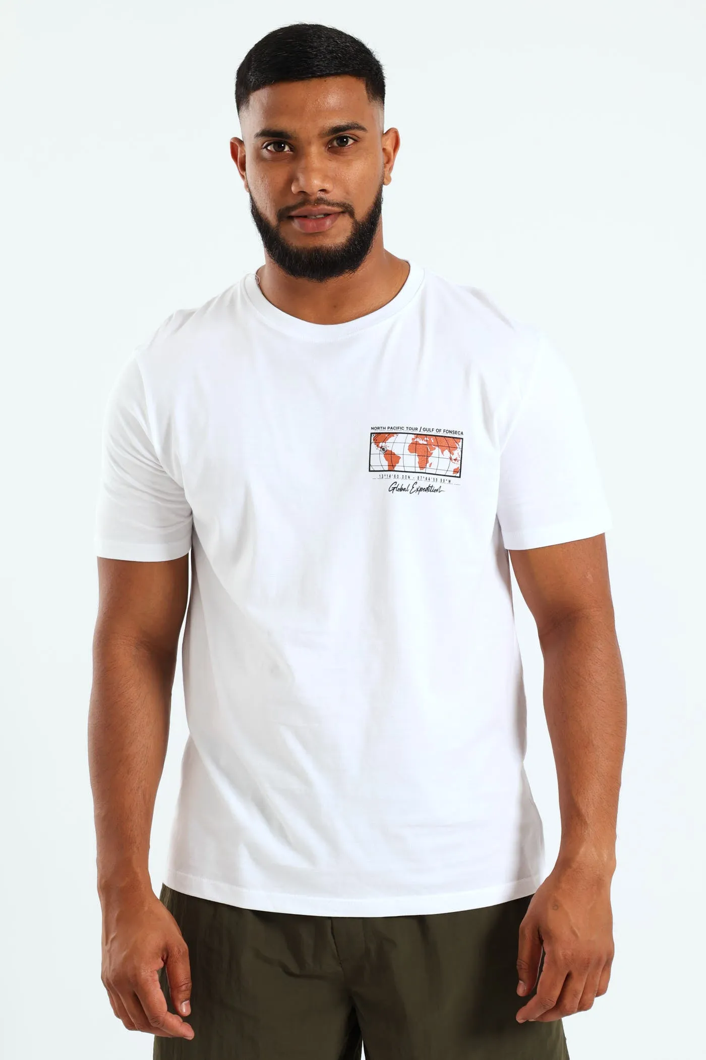 Maps Short Sleeve Tee - White sold by Edgars