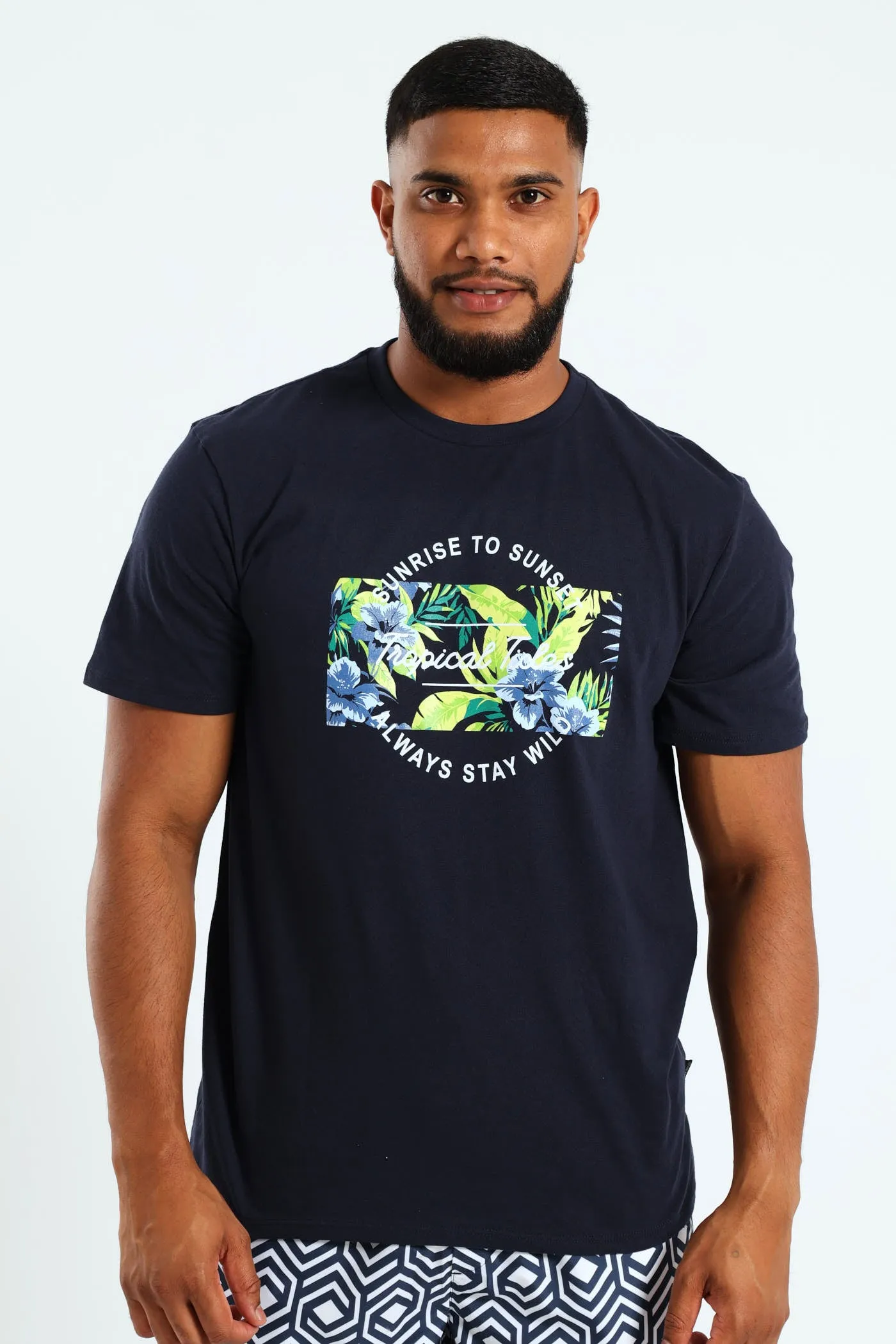 Tropic Tides Tee - Navy sold by Edgars
