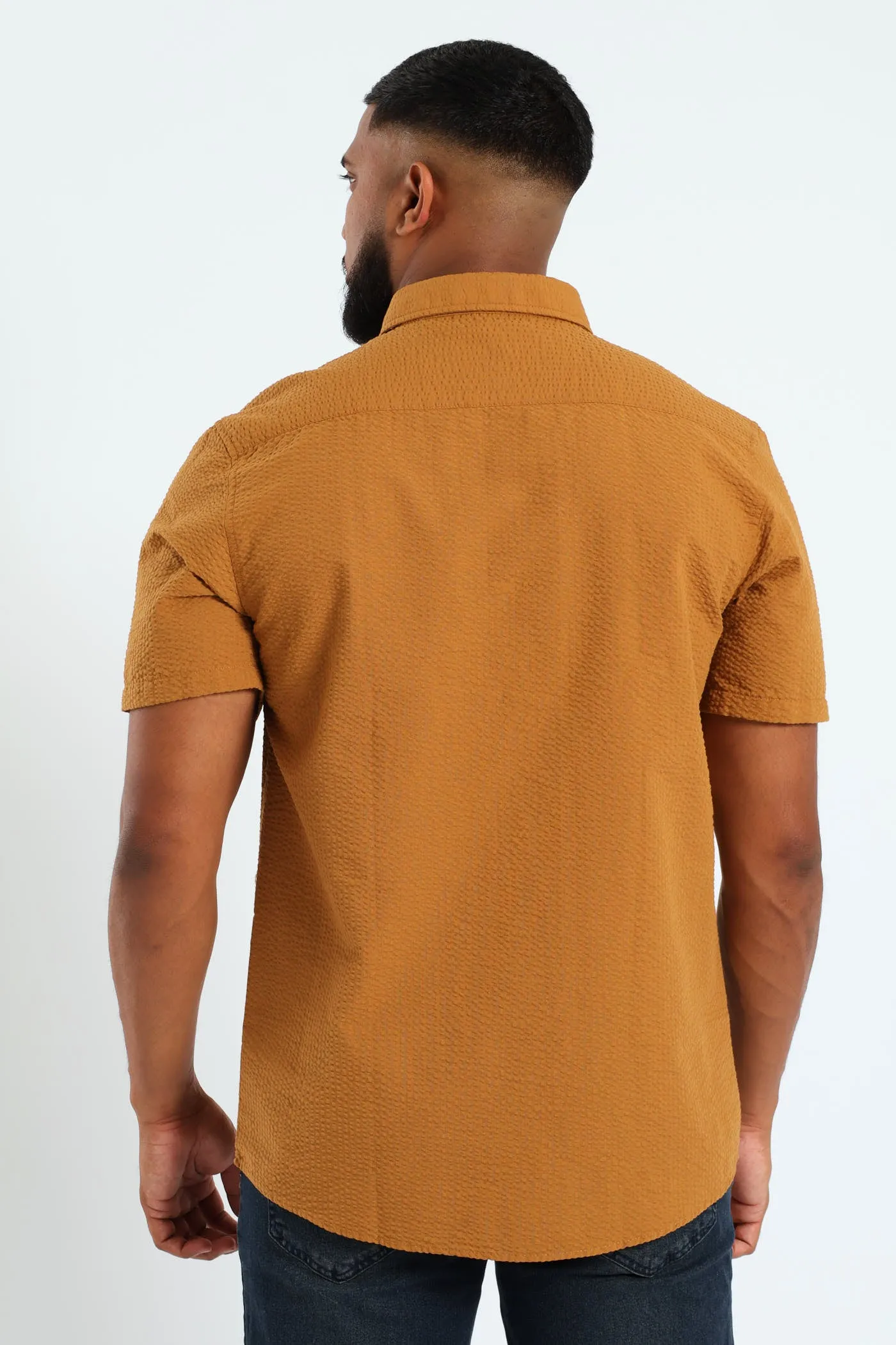 Short Sleeve Seersucker Shirt - Camel sold by Edgars product image thumbnail 3