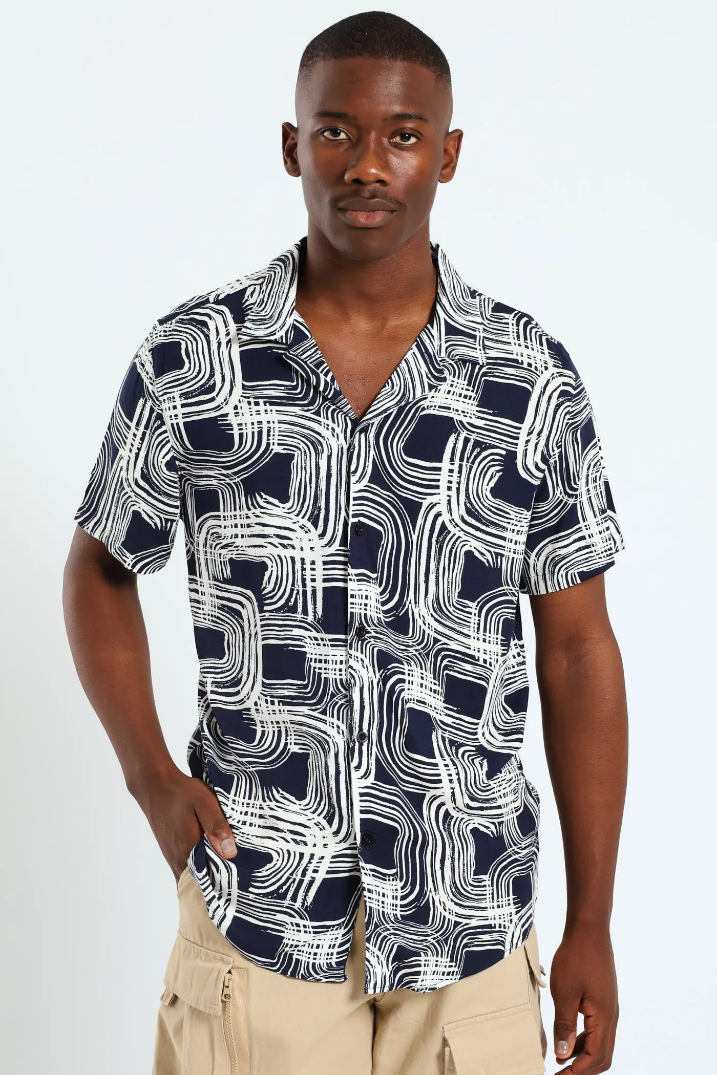 Paint Stroke Shirt - Navy sold by Edgars