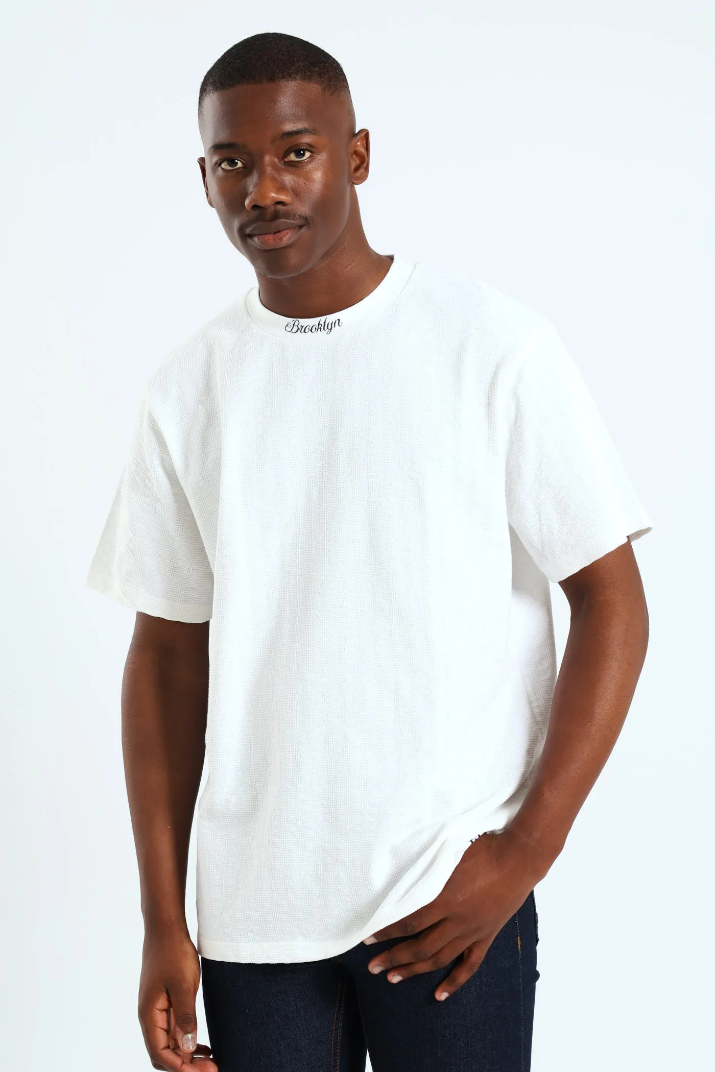 Brooklyn Front & Back Surf Tee - White sold by Edgars