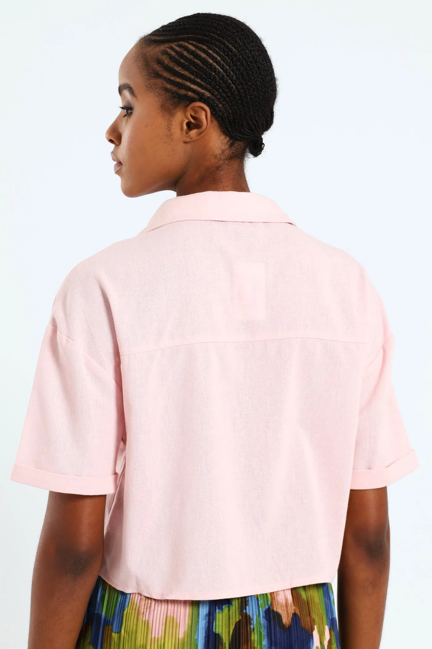 Pocket Boxy Linen Shirt - Light Pink sold by Edgars product image thumbnail 4