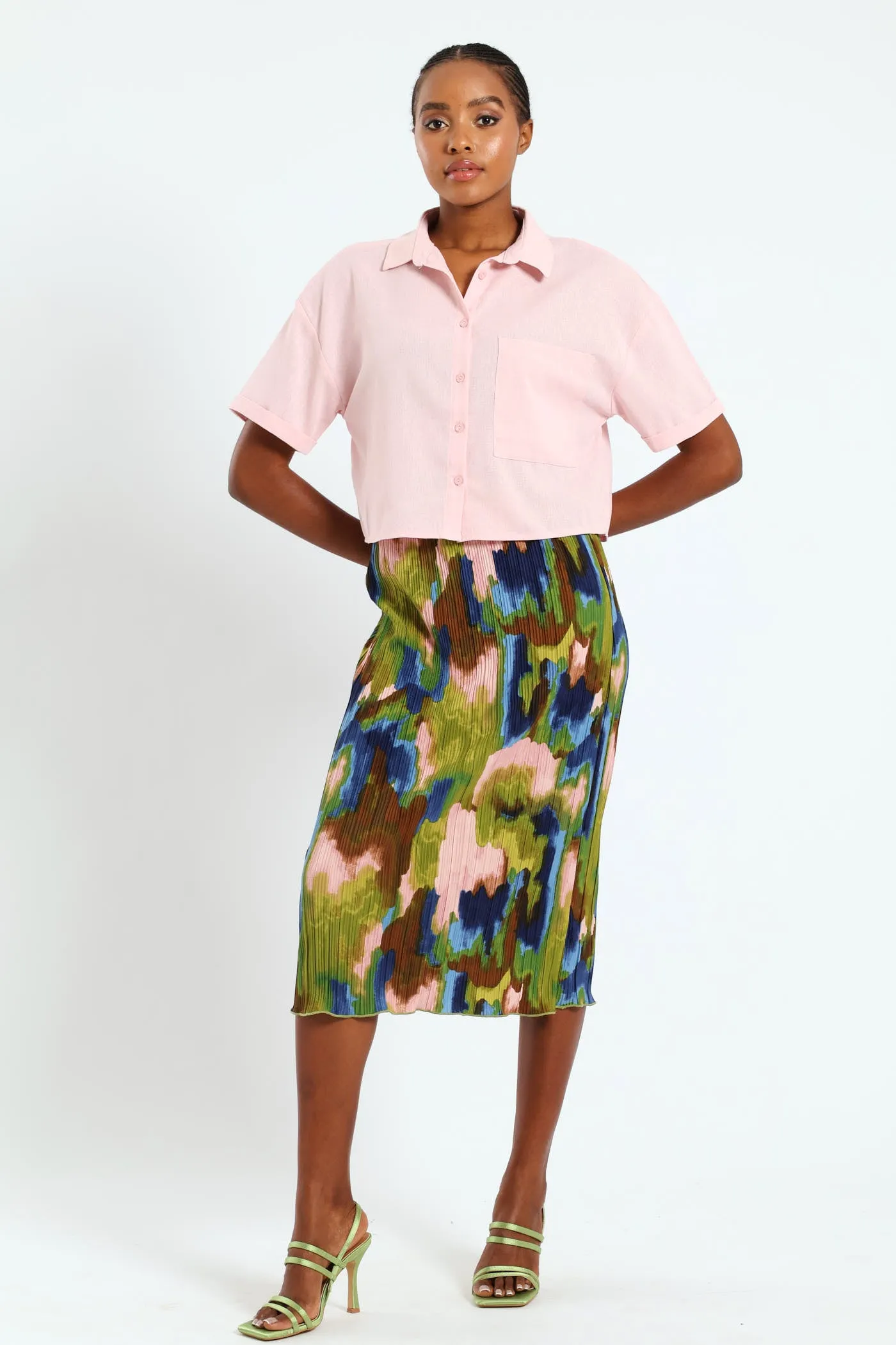 Pocket Boxy Linen Shirt - Light Pink sold by Edgars