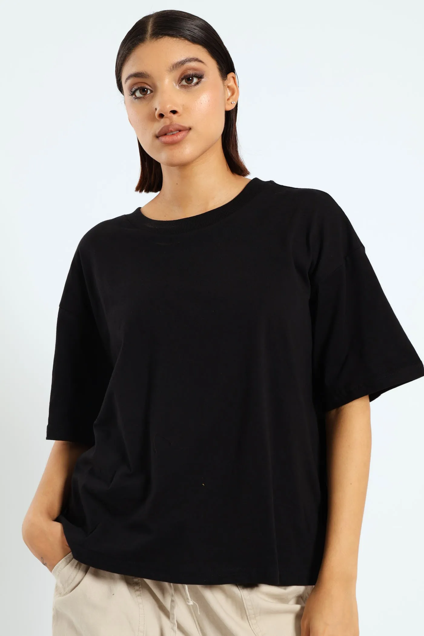 Basic Oversized Tee - Black sold by Edgars