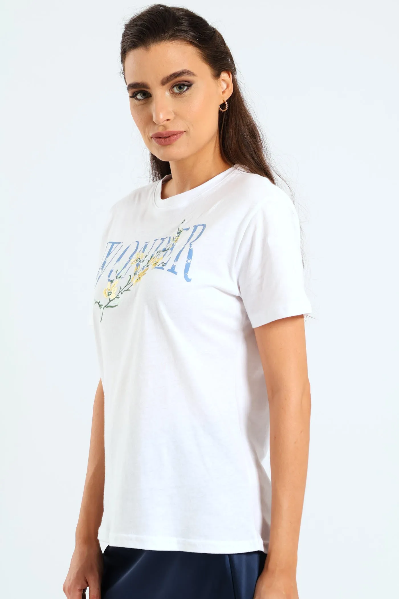 Embroidered Flower Wonder Tee - White sold by Edgars product image thumbnail 2
