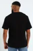 Angle Stripe Pointelle Knit Crew T-Shirt - Black sold by Edgars