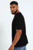 Angle Stripe Pointelle Knit Crew T-Shirt - Black sold by Edgars