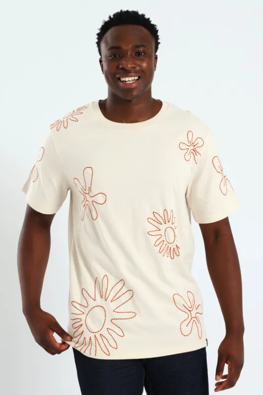 Cancun Embroidered Tee - Off White sold by Edgars