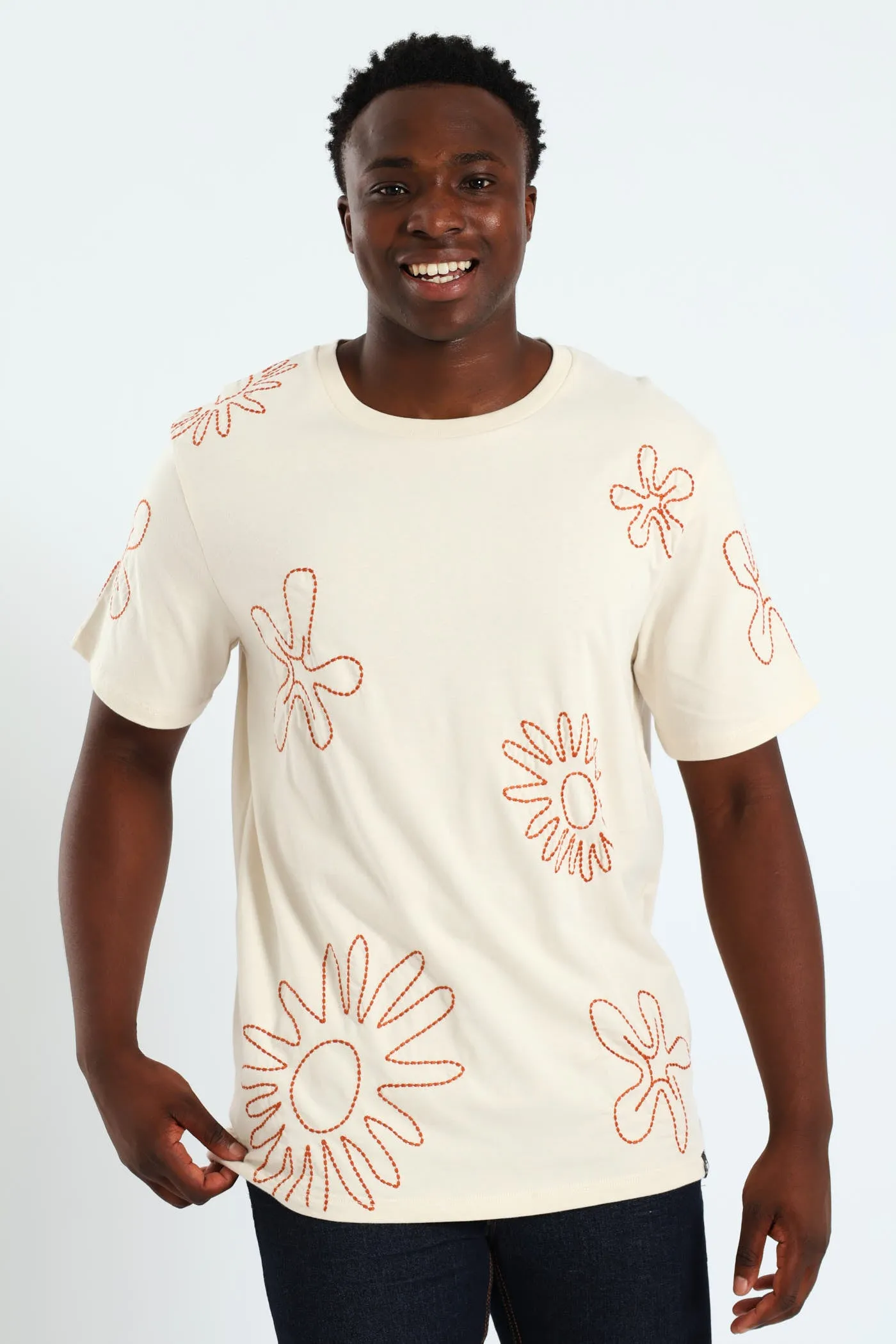 Cancun Embroidered Tee - Off White sold by Edgars