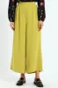 Pull On Pleat Front Wideleg Capri Pants - Chartreuse sold by Edgars
