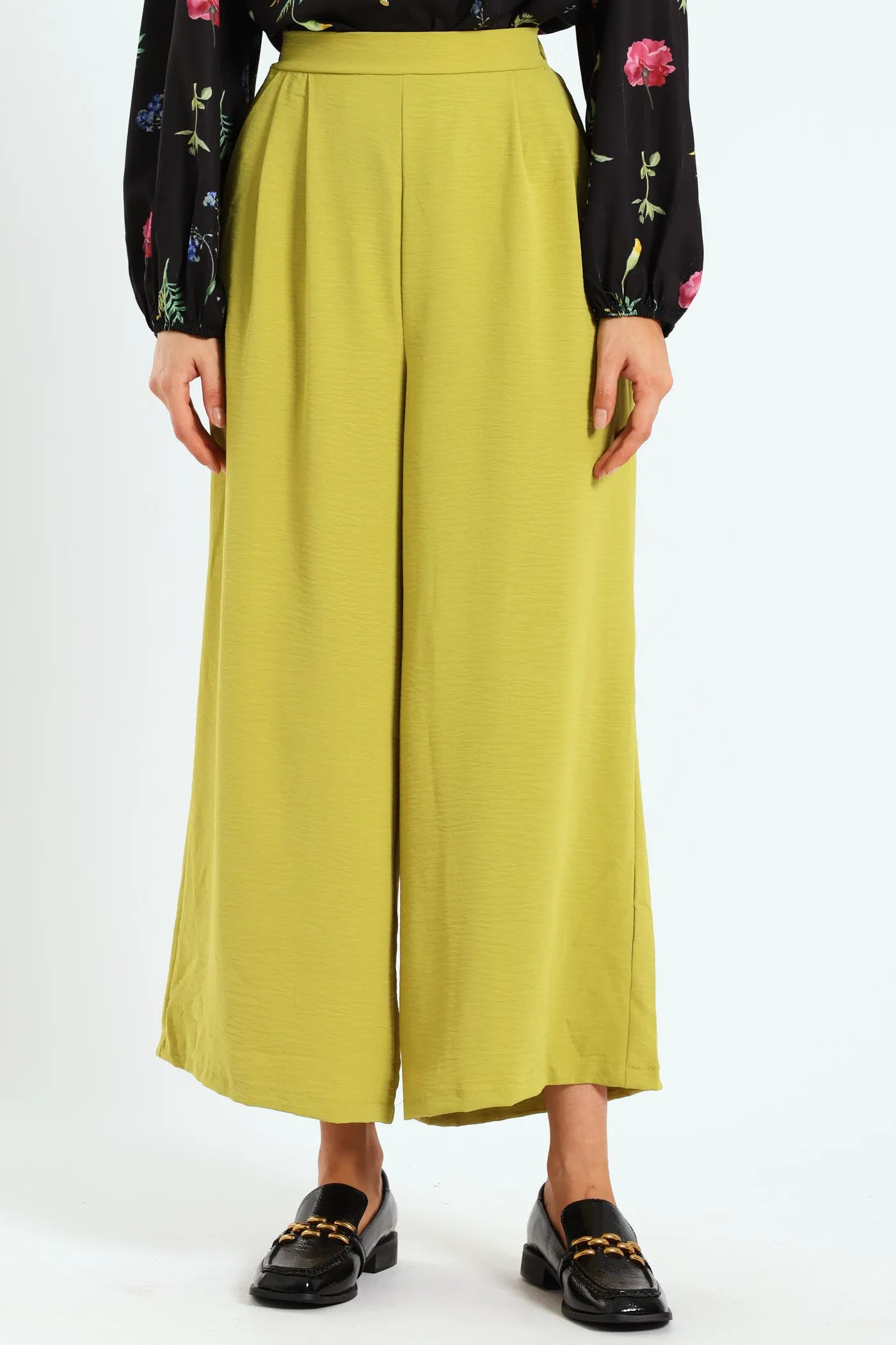 Pull On Pleat Front Wideleg Capri Pants - Chartreuse sold by Edgars product image thumbnail 2