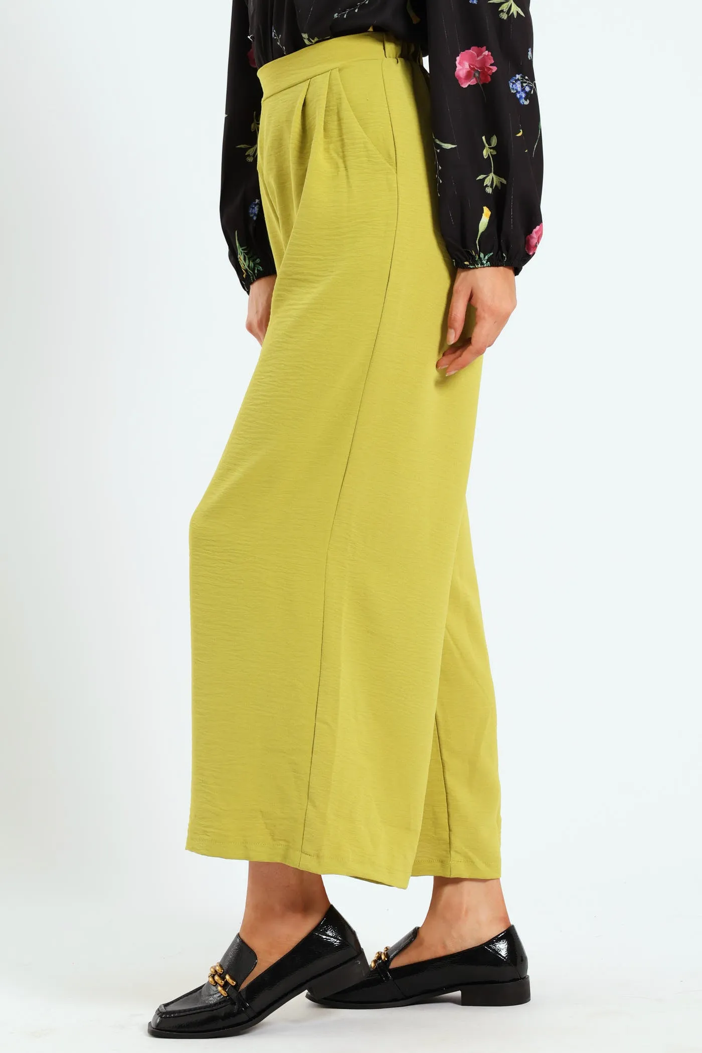 Pull On Pleat Front Wideleg Capri Pants - Chartreuse sold by Edgars product image thumbnail 3