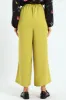 Pull On Pleat Front Wideleg Capri Pants - Chartreuse sold by Edgars