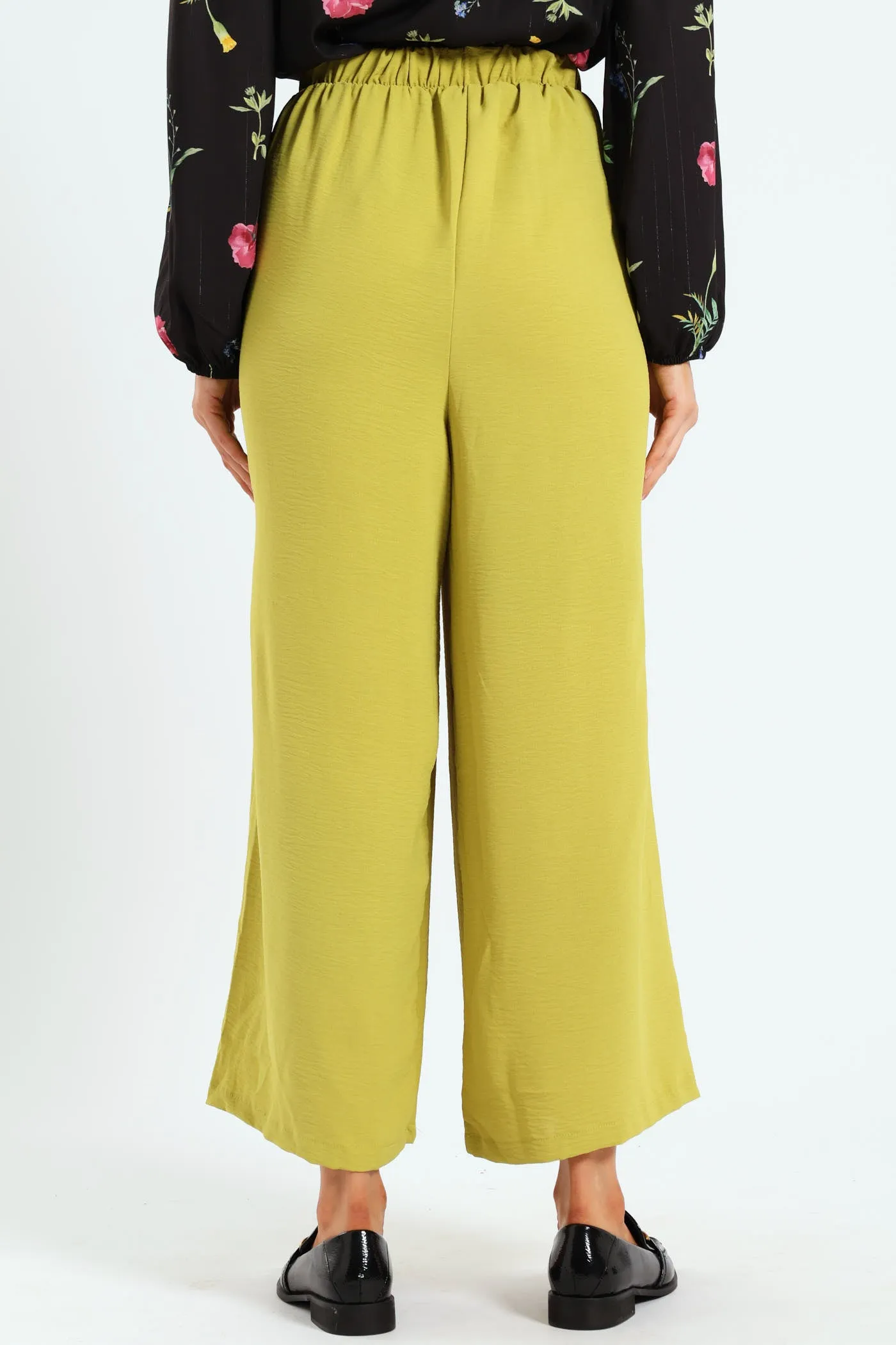 Pull On Pleat Front Wideleg Capri Pants - Chartreuse sold by Edgars product image thumbnail 4