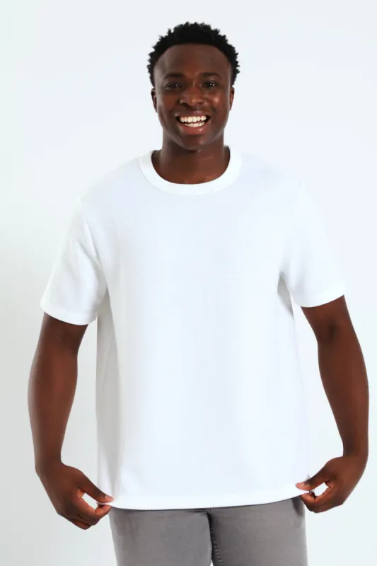 Block Quilt Tee - White sold by Edgars