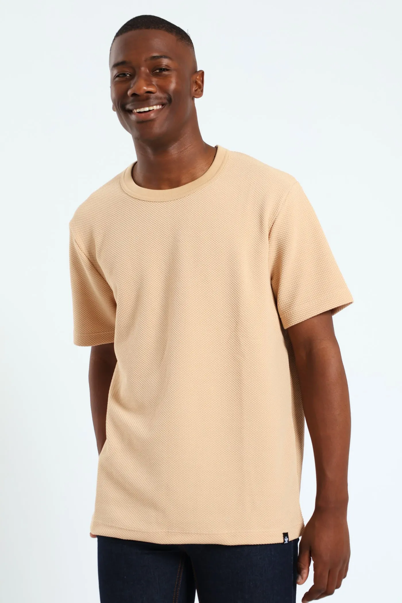 Block Quilt Tee - Stone sold by Edgars