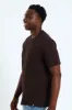 Basic Grid Waffle Tee - Chocolate sold by Edgars