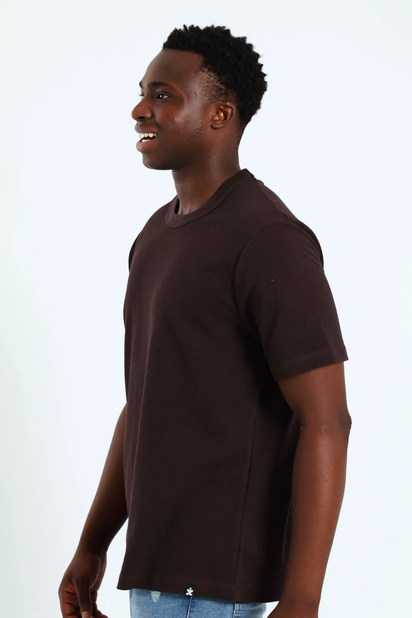Basic Grid Waffle Tee - Chocolate sold by Edgars product image thumbnail 2
