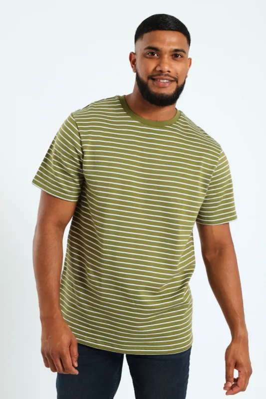 Surface Stripe Tee - Olive made by Edgars 