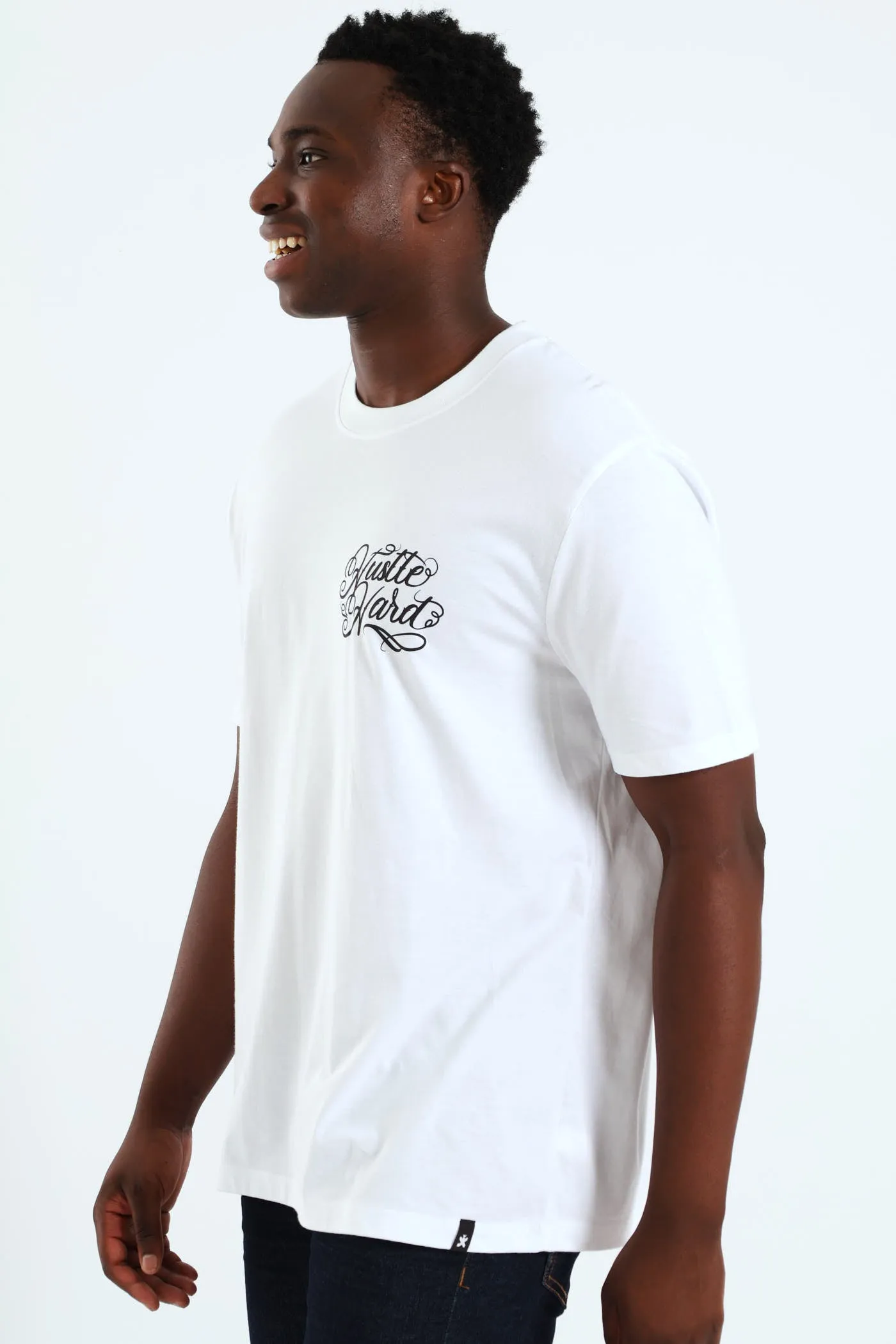 Hustle Hard Back & Front Tee - White sold by Edgars product image thumbnail 3