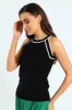 Contrast Tipped Tank - Black/White sold by Edgars