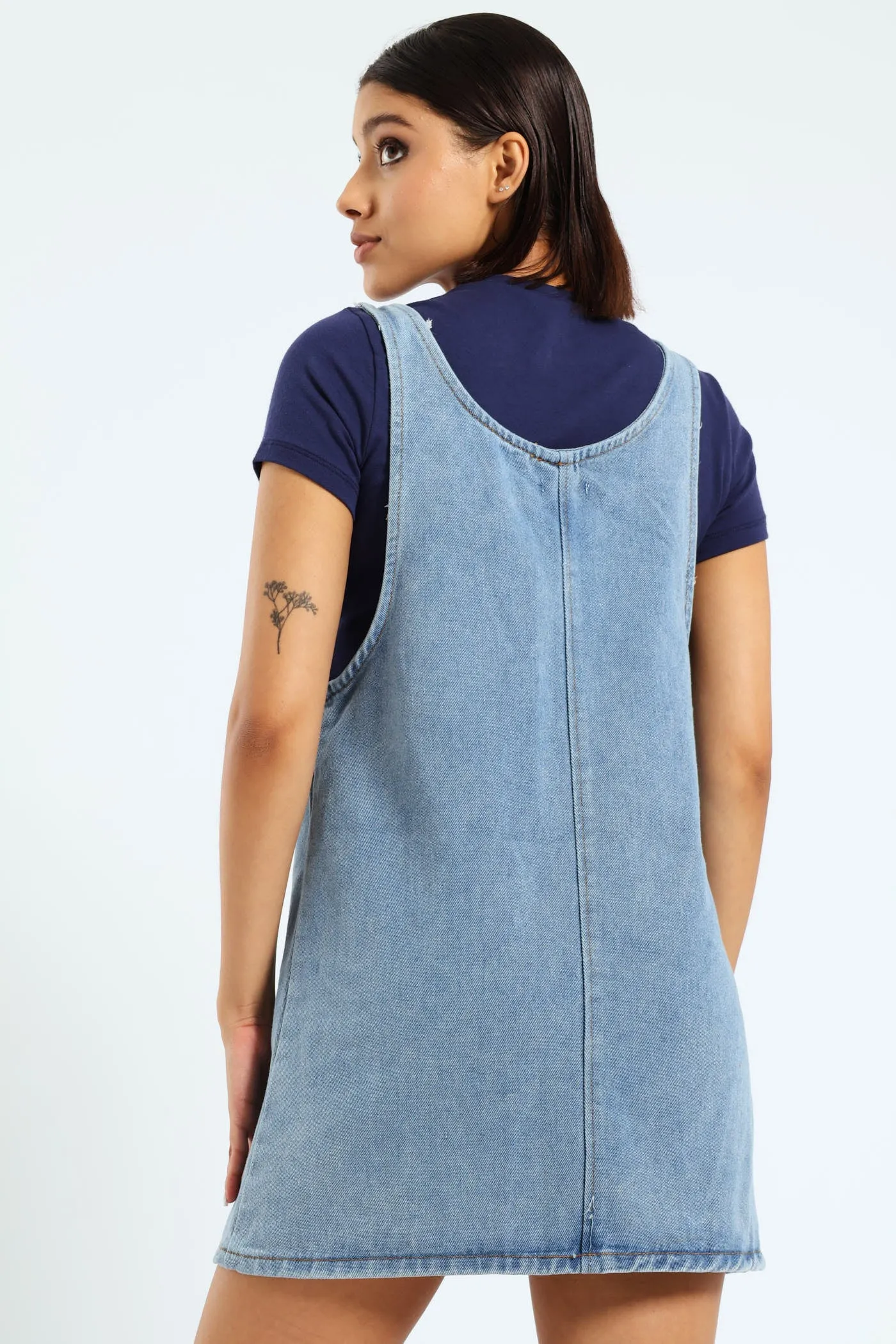 Boxy Denim Pinafore Dress - Mid Blue sold by Edgars product image thumbnail 4