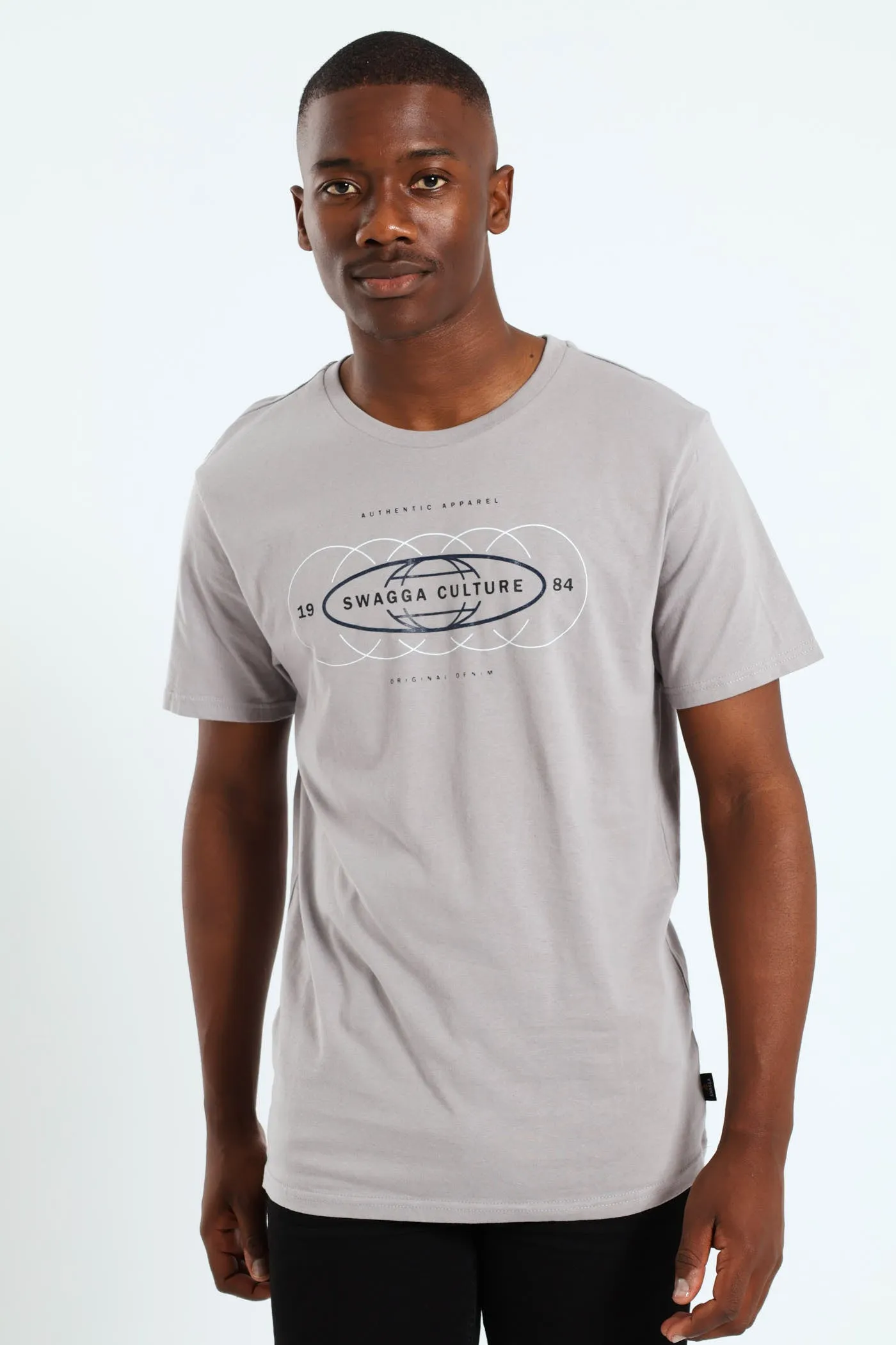 Basic Print Short Sleeve Tee - Light Grey sold by Edgars