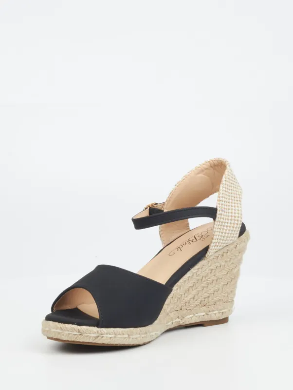 Jojo 2 Espadrille Wedge Heel - Black sold by Edgars 